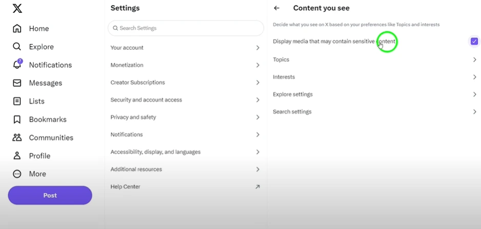 twitter sensitive content warning turn off guide